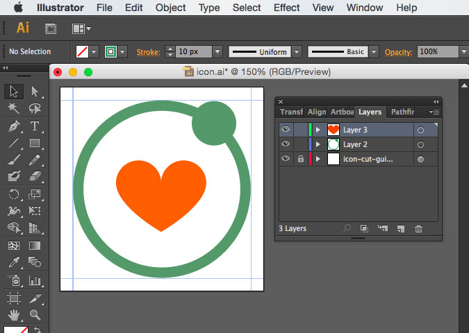 Designing the app icon on Illustrator