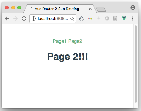 Vue-Router 2 Sub Routing