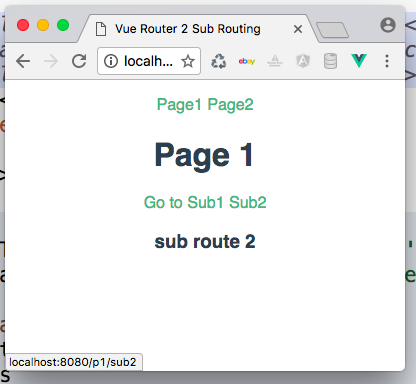 Vue-Router 2 sub routing sub paging basic setup spa